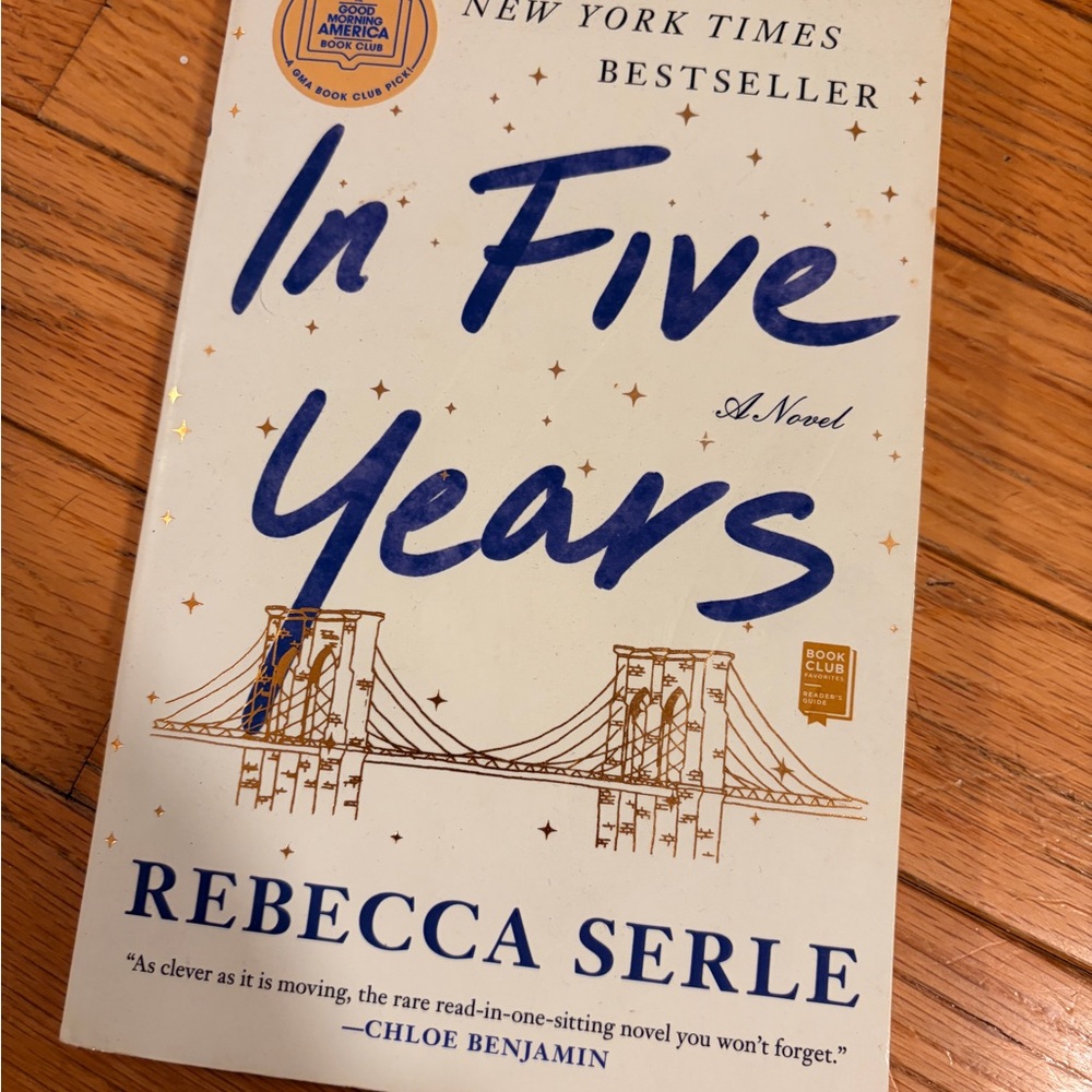 'In Five Years' Novel - White and Blue Cover